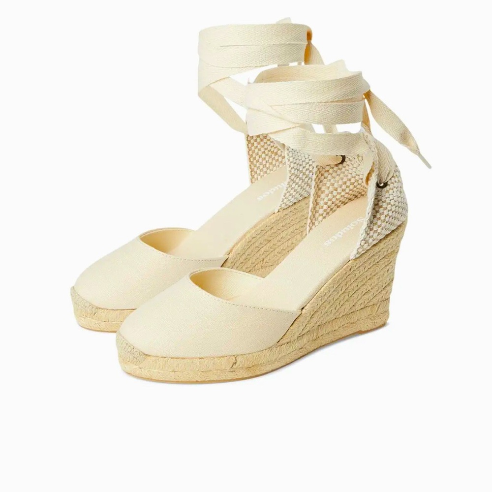 Soludos Cream Espadrille Wedges